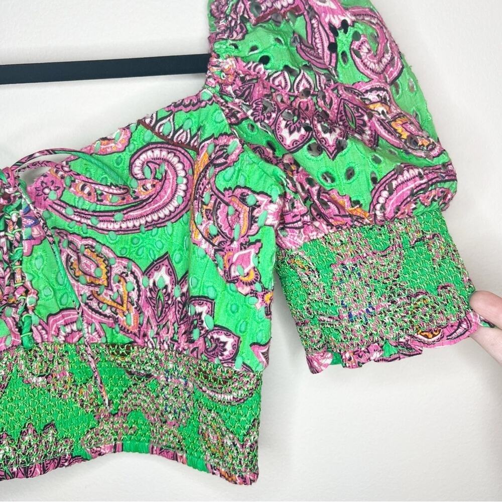 Alice + Olivia SET Jia tiered skirt & Crawford smocked Crop Top Size XS / 2 - Picture 7 of 15